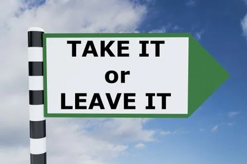Take It or Leave It concept Illustrazione stock