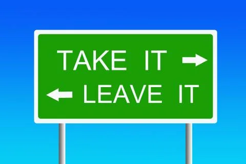 Take it or leave it Illustrazione stock
