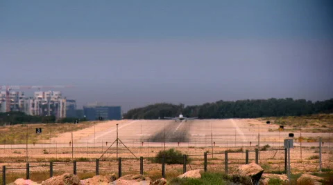 Take off of a jet plane Stock Footage 727658