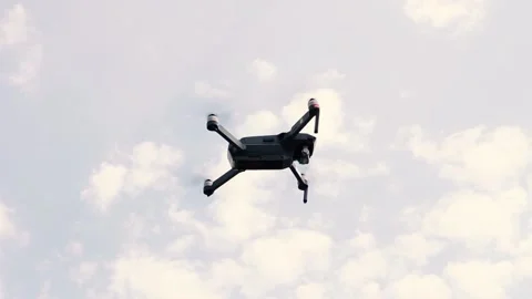 Take-off of a large gray drone above the ground High quality FullHD video Stock Footage 134861257