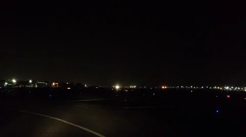 Take Off - Large Jet at night Stock Footage 48821487