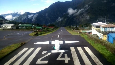 Take-off from Lukla Stock Footage 82028060