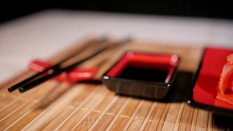 Take Maki Roll From The Plate Stock-Footage 69999875