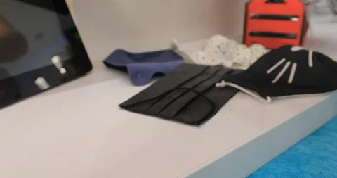 Take the mask off the table Stock Footage 145448241