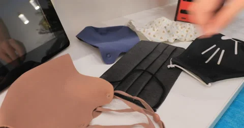 Take the mask off the table Video stock 145671269