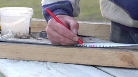Take measurements on the board 4K Stock-Footage 294050422