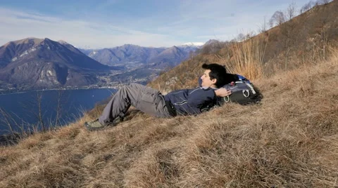 Take a nap in the mountains Stock Footage 59722477