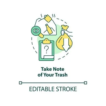 Take note of your trash concept icon 스톡 일러스트