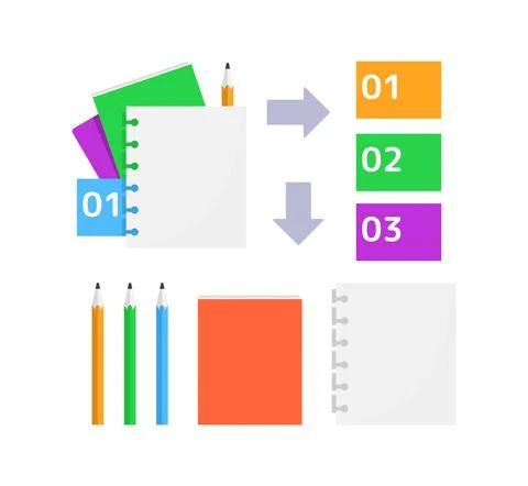 Take notes for education infographic chart design element set 스톡 일러스트