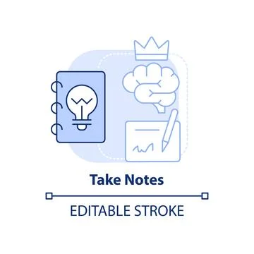 Take notes light blue concept icon イラスト素材
