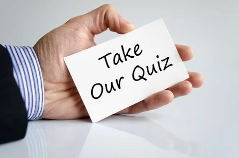 Take our quiz text concept Stock Photos