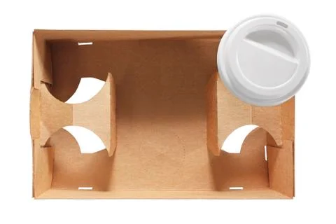 Take-out coffee in holder Stock Photos