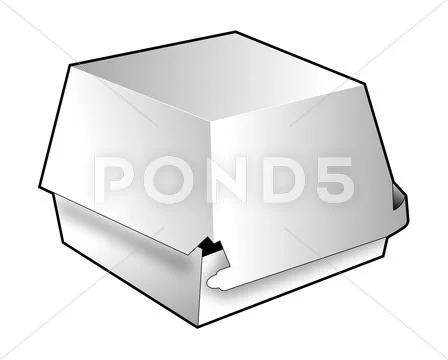 Take-out or takeaway carton box Stock Illustration
