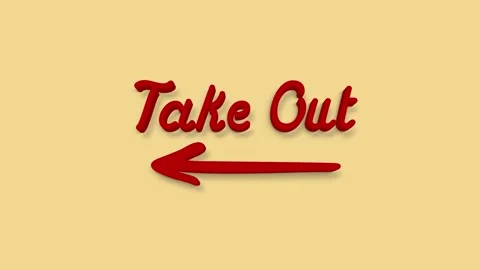 Take out text with red arrow shape showing direction. 4k Video stock 156987872