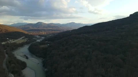 Take off over the mountains Stock Footage 151858926