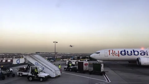 Take-off of a passenger plane at sunset, take-off of an airplane Stock Footage 240952612