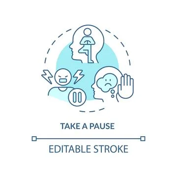 Take pause turquoise concept icon Stock Illustration