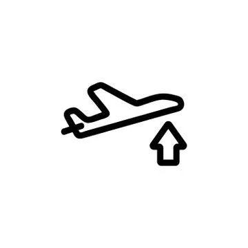 The take-off of the plane is an icon vector. Isolated contour symbol Stock Illustration