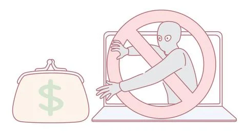 Take proactive measures to protect yourself from the increasing online scams and 스톡 일러스트