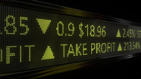 Take profit light panel loop Stock Market. Business and marketing. Video stock 291278931