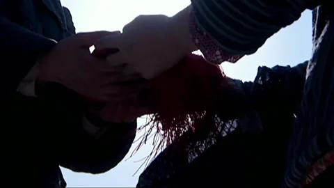 Take the red curtain Stock Footage 235264332