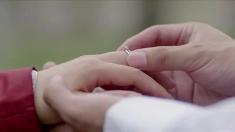 Take a ring and wear a ring Stock Footage 235267617