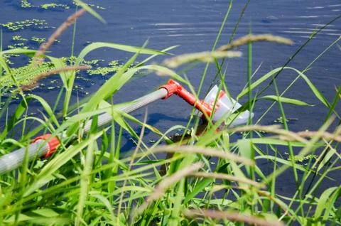 Take samples of water for laboratory testing. The concept - analysis of water Stock Photos