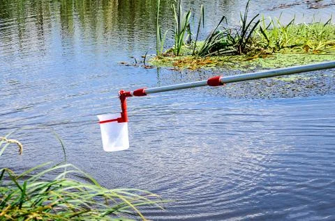Take samples of water for laboratory testing. The concept - analysis of water Stock Photos