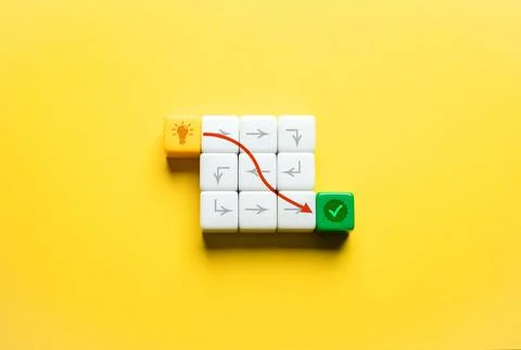 Take a shortcut. From idea to implementation. Choice to go the long way or th Stock Photos