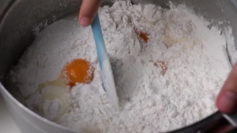 Take a slow motion shot Use a whisk to whisk the ingredients together so quic Video stock 188426905