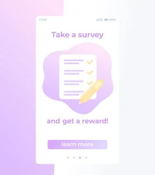 Take a survey, mobile vector template 스톡 일러스트