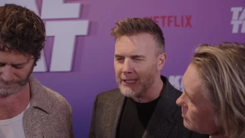 Take That talk looking back at archive footage during special screening of thei Stock Footage 327675047