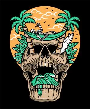 Take time to chill on the beach Illustrazione stock