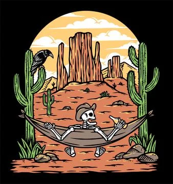 Take time to chill in the desert Stock Illustration
