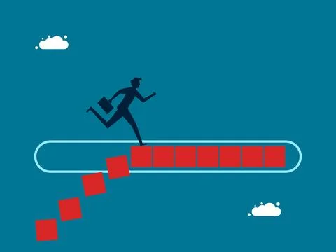 Take time to control your life. man on bar loading vector Stock Illustration