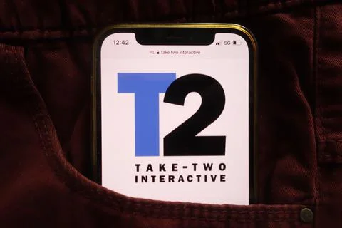 Take Two Interactive Software Inc logo on phone Stock Photos
