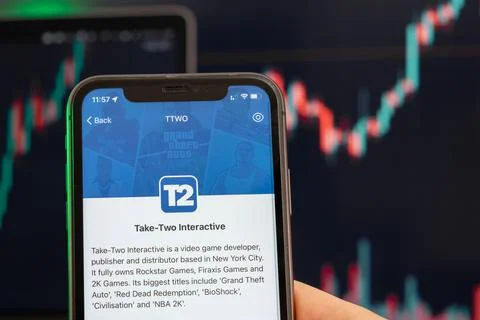 Take Two Interactive T2 stock price increasing on the trading market with Stock Photos