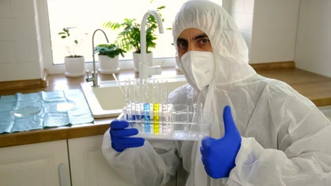 Take water sample at home. Selective focus. Stock Footage 303222837