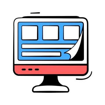 Take your hands on this amazing hand drawn icon of frontend development Stock Illustration