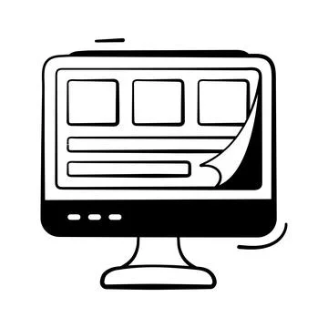 Take your hands on this amazing hand drawn icon of frontend development Illustrazione stock