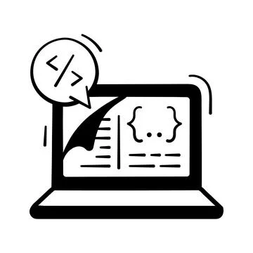 Take your hands on this amazing hand drawn icon of frontend development Stock Illustration