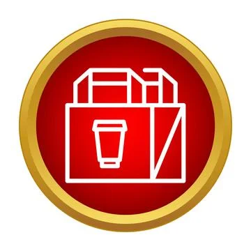Takeaway bag with coffee icon flat design Stock Illustration