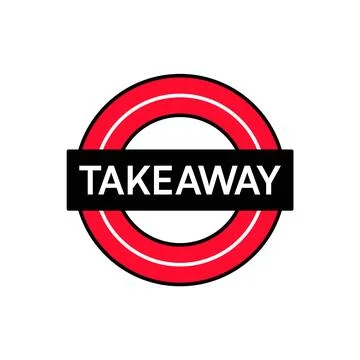 Takeaway Circle Stamp Badge Icon Stock Illustration