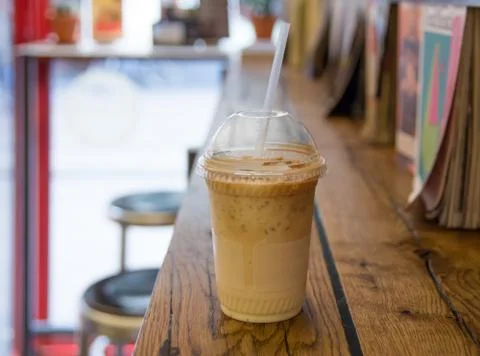 Takeaway coffee in cafeteria Stock Photos