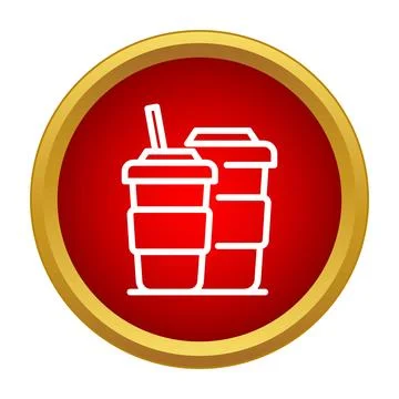 Takeaway coffee cup and cold drink icon Stock Illustration