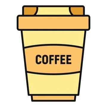 Takeaway coffee cup icon representing a caffeine break Stock Illustration