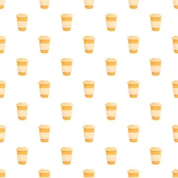 Takeaway coffee cup pattern for morning beverage design Stock Illustration