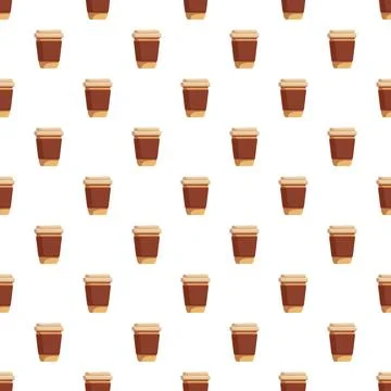 Takeaway coffee cups creating seamless repeating pattern Stock Illustration