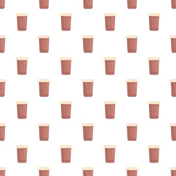 Takeaway coffee cups seamless pattern on white background Stock Illustration