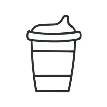 Takeaway coffee outline isolated vector illustration Stock Illustration